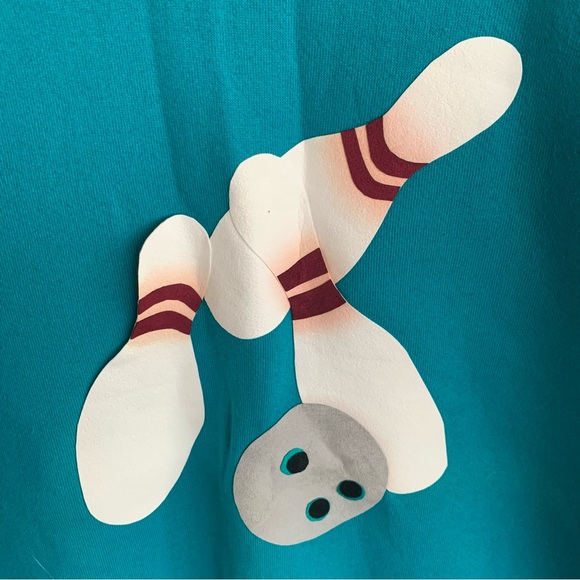 Vintage Deadstock Lee Bowling Pins Ball Crewneck Sweatshirt Mens 90s Sweater - Picture 2 of 7